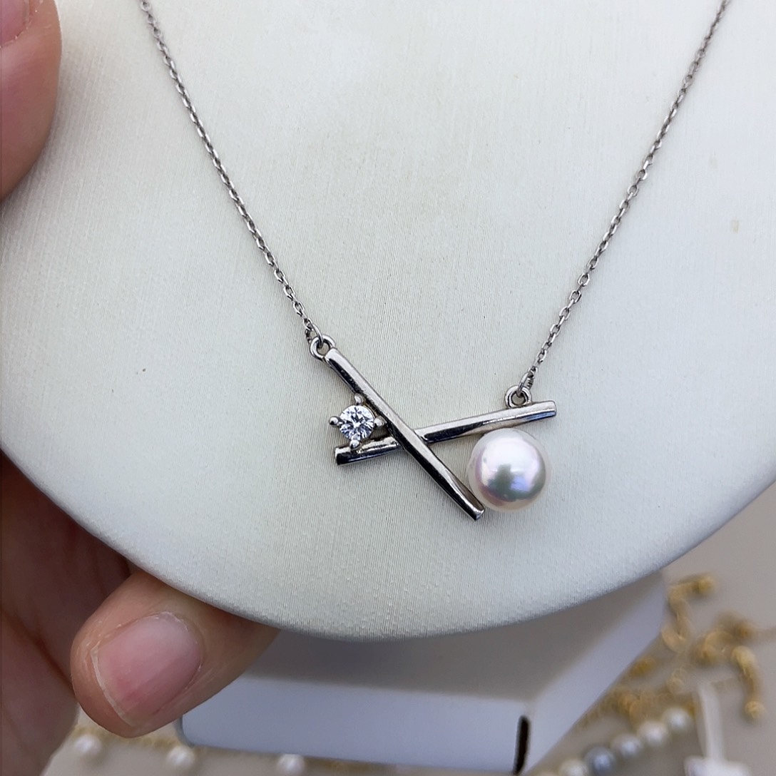 海水珍珠颈饰银S925镶嵌7-7.5吊坠