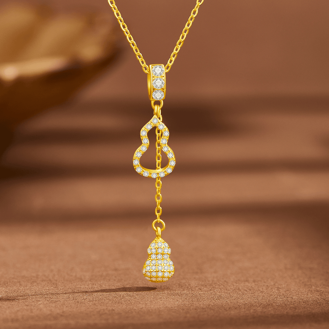 铜合金吊坠 双面小众葫芦吊坠项链气质轻奢时尚百搭饰品