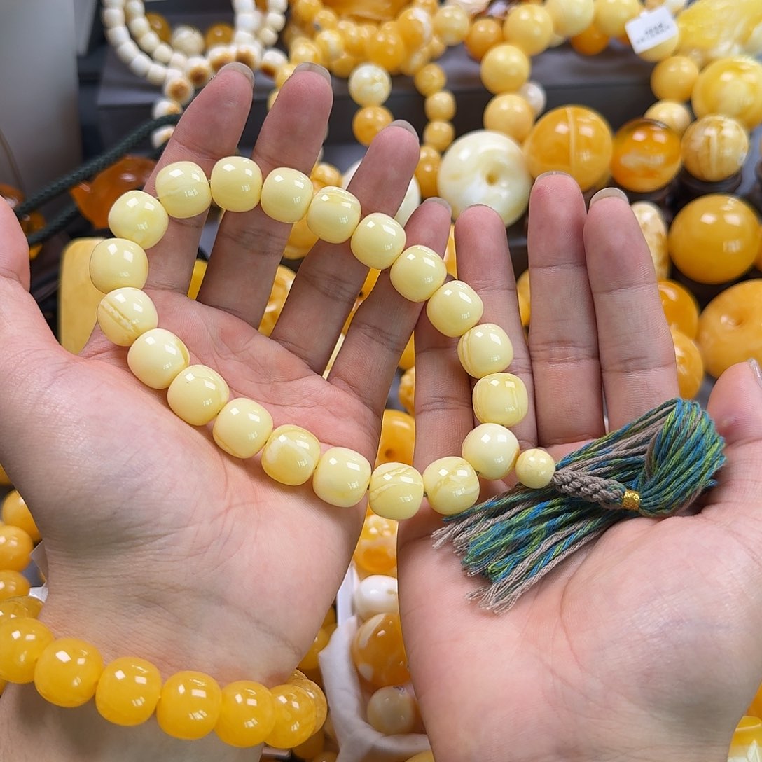 琥珀珠宝奇石未镶嵌同料老型15mm手持白蜡