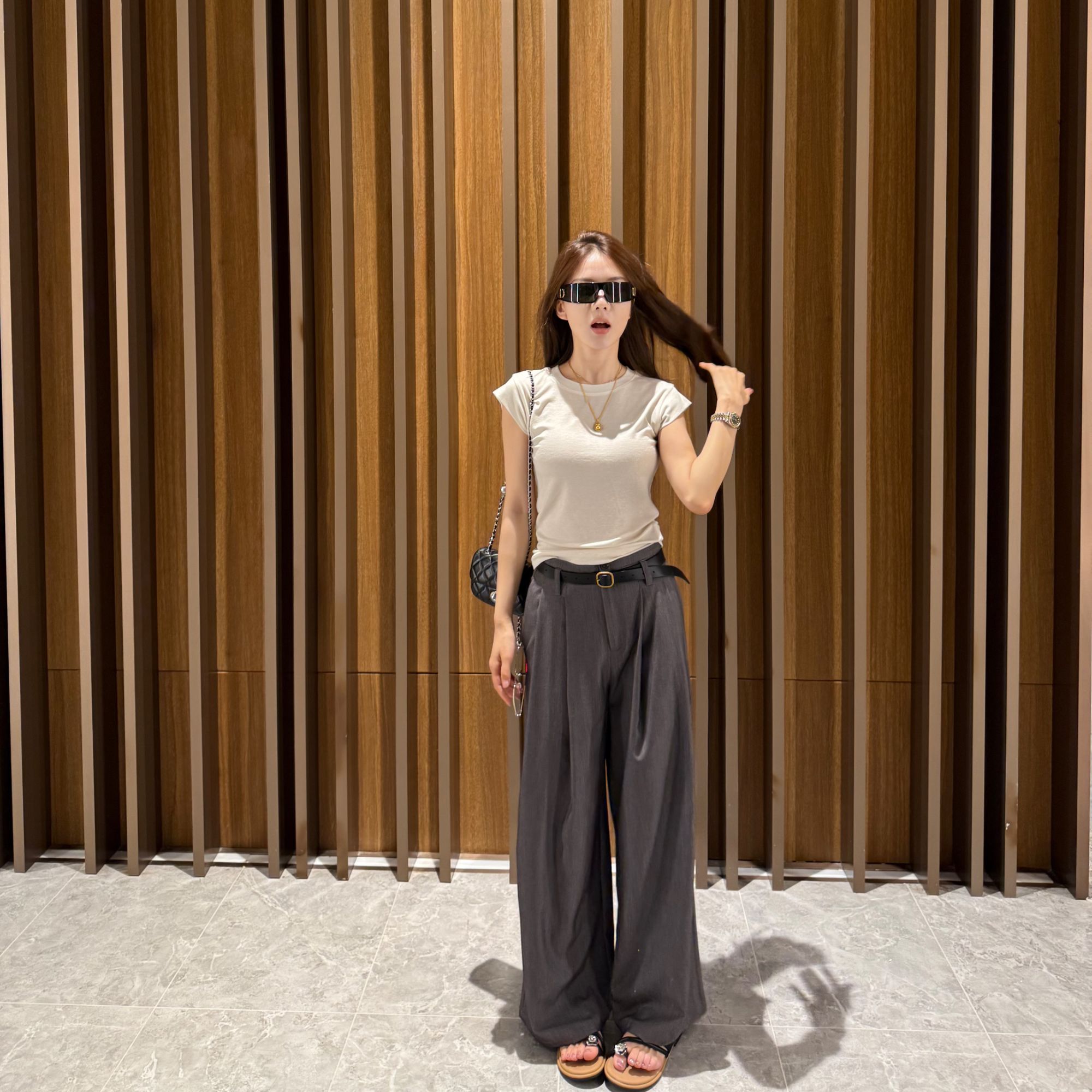 2025新款夏季高级亮丝显瘦直筒裤0028