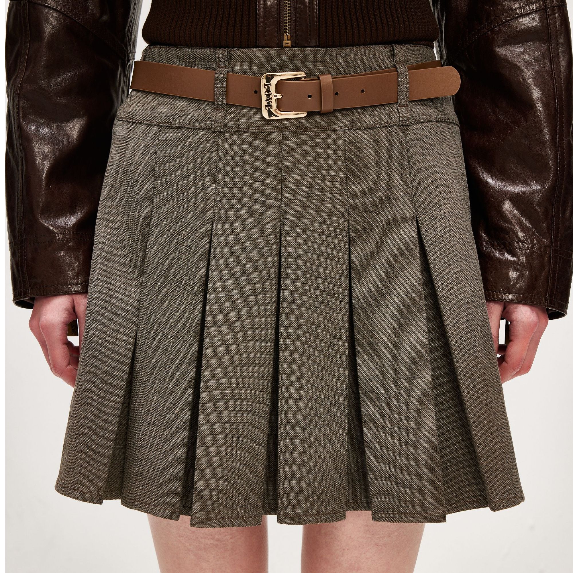 ONLY26年新款A字裙短裙厚款甜酷半身裙女装时尚学院风|126116018