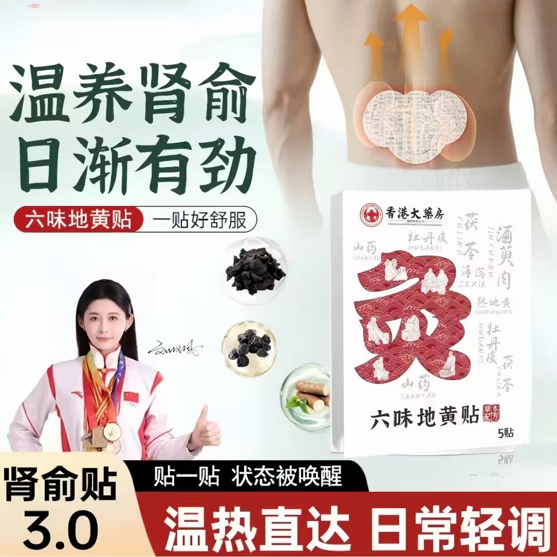 【爆款福利】香港大药房六味地黄贴恢复活力轻松有劲草本腰部肾炙贴
