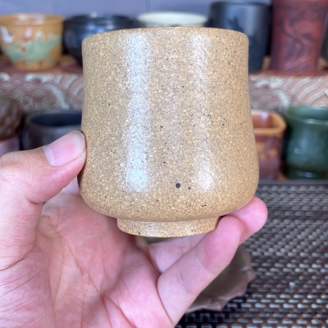 原矿紫砂黄金段杯