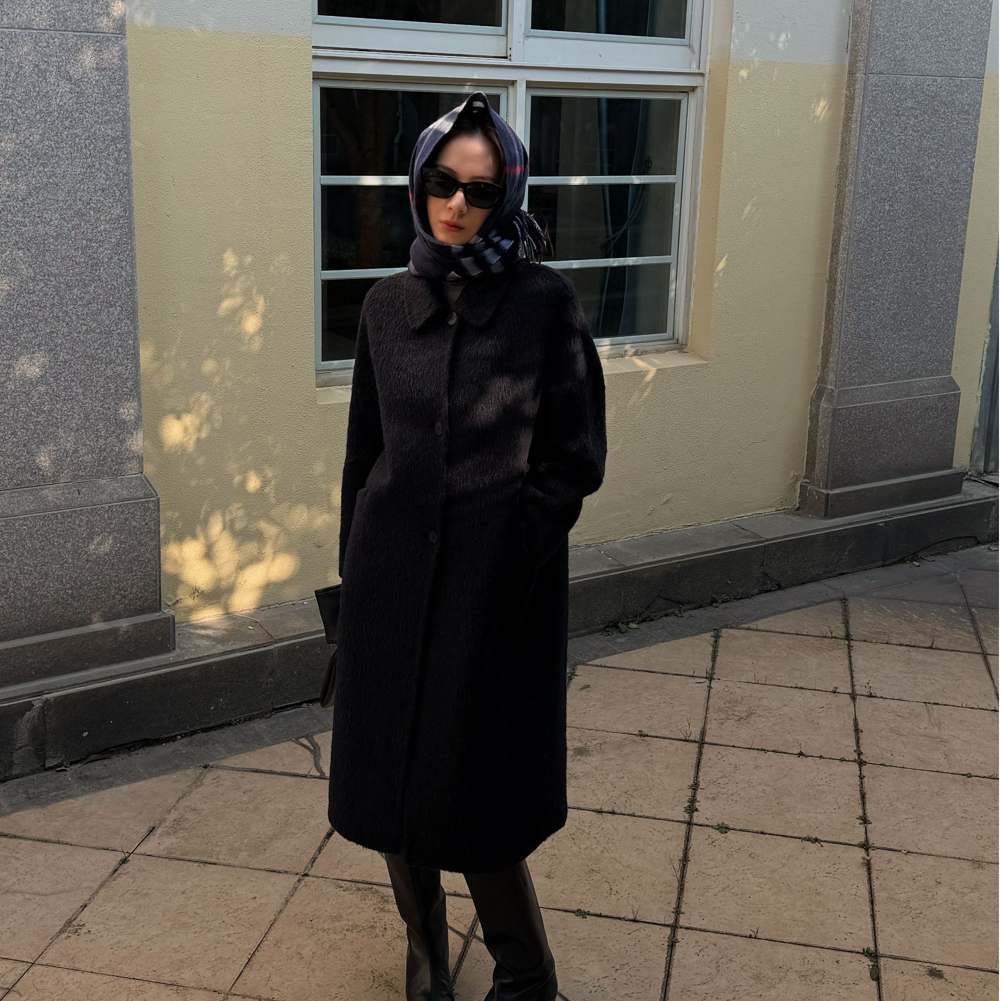 Zn苏立翻领长款大衣时尚毛呢中长款冬季休闲经典A825Z21249