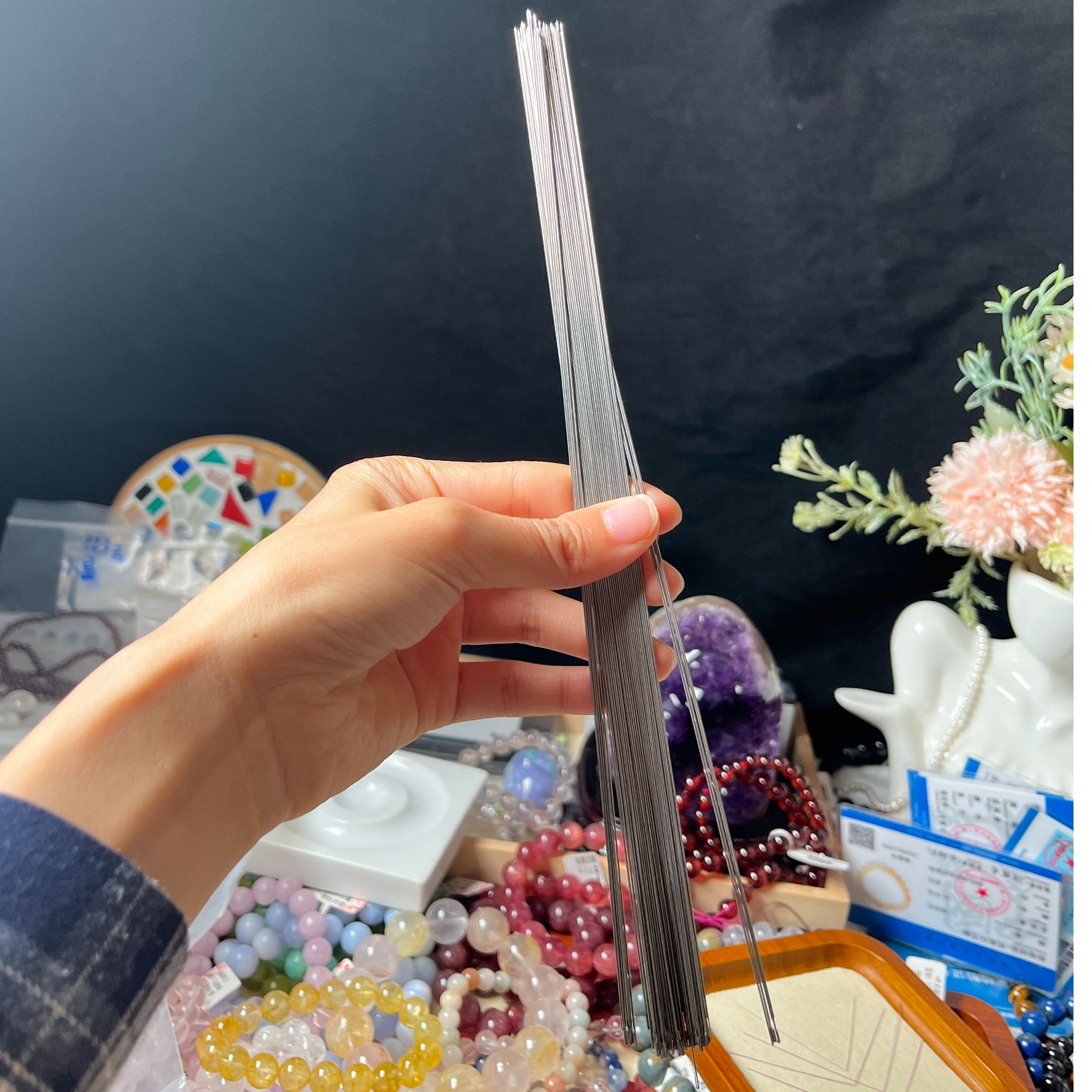 水晶珠宝｜串珠针｜串珠工具｜串珠针免串针｜DIY串珠｜工厂直！