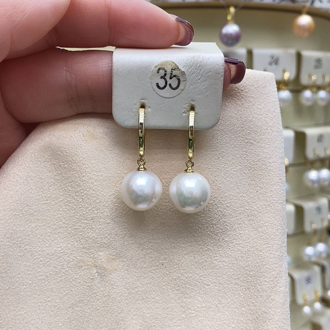 淡水珍珠耳饰银S925镶嵌