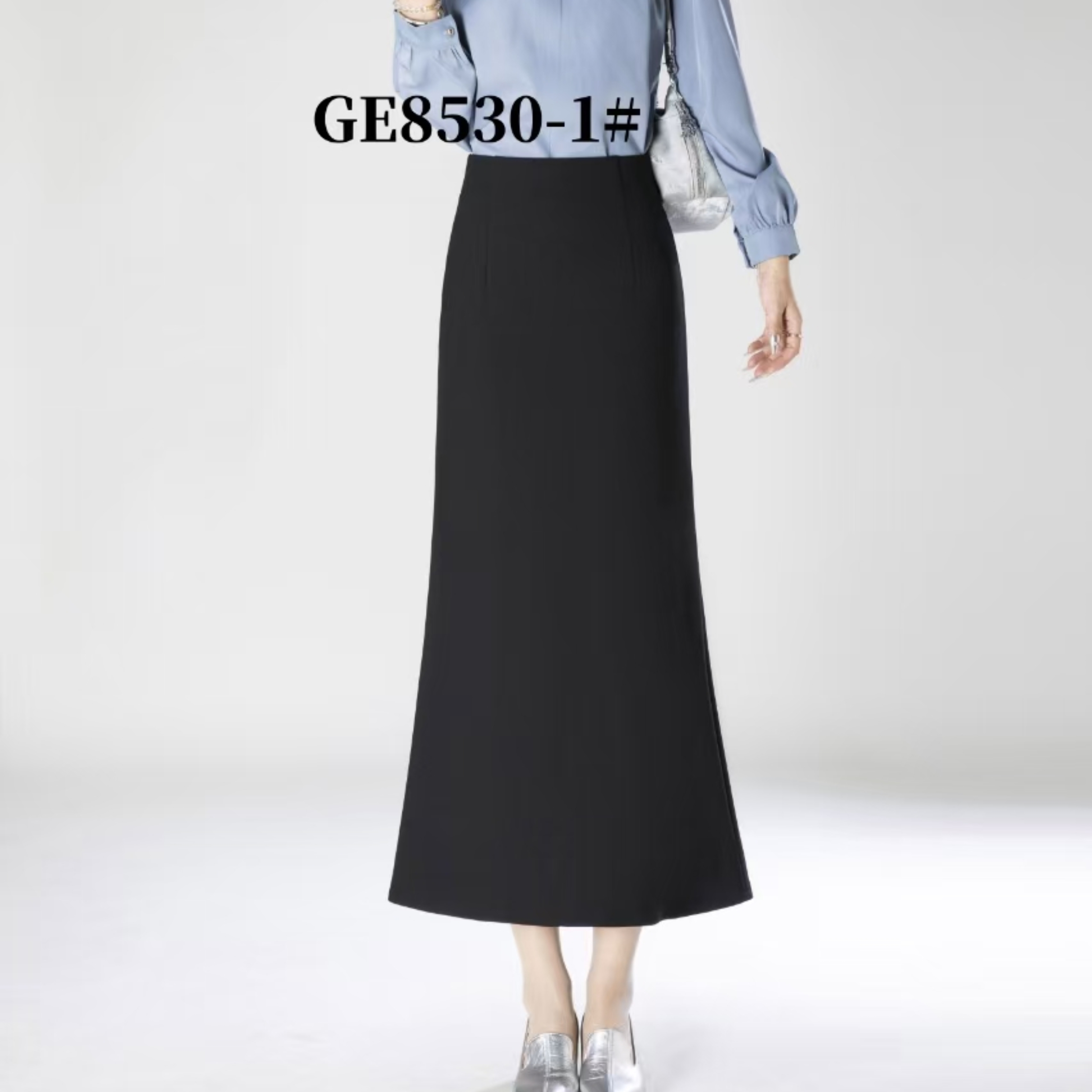 彬彬家气质高腰显瘦复古开叉百搭包臀女装鱼尾半身长裙8530