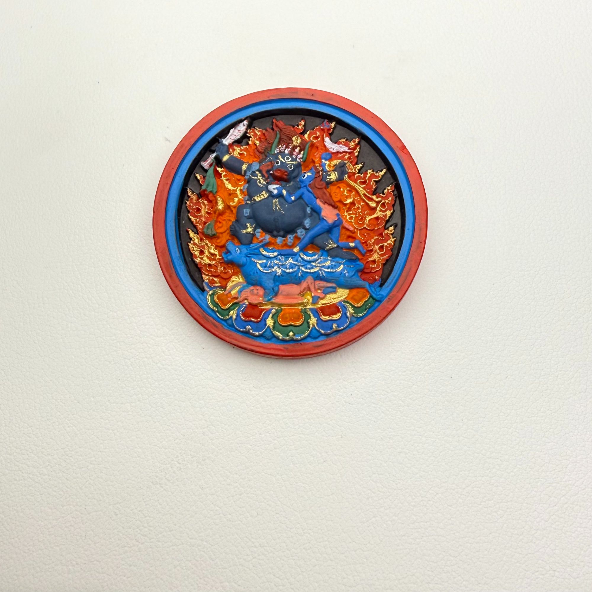 【八塔匠造】 1.5尺寸圆形青海热贡传统手工擦擦唐卡造像塑像