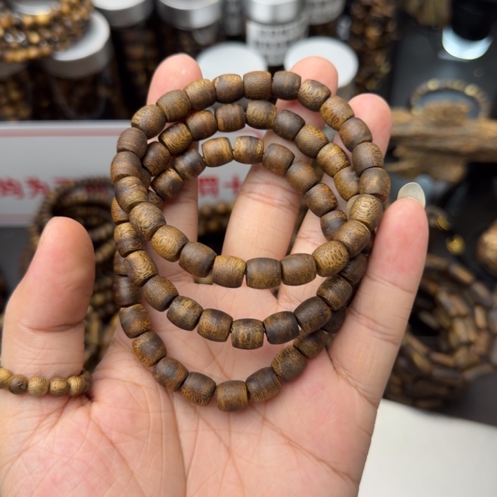 沉香沉香枕奇楠沉香鼓珠单圈卡8