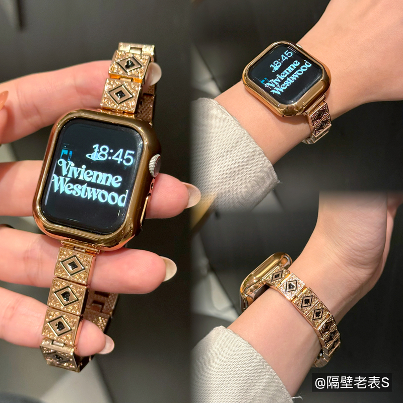 黑桃四花小方块金属适用苹果手表带applewatch11细款iwatchSE3987