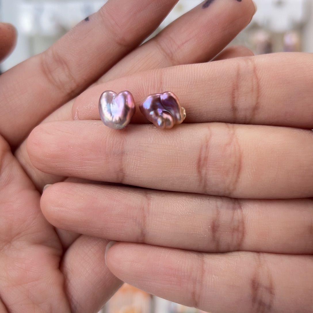 淡水珍珠耳饰银S925镶嵌