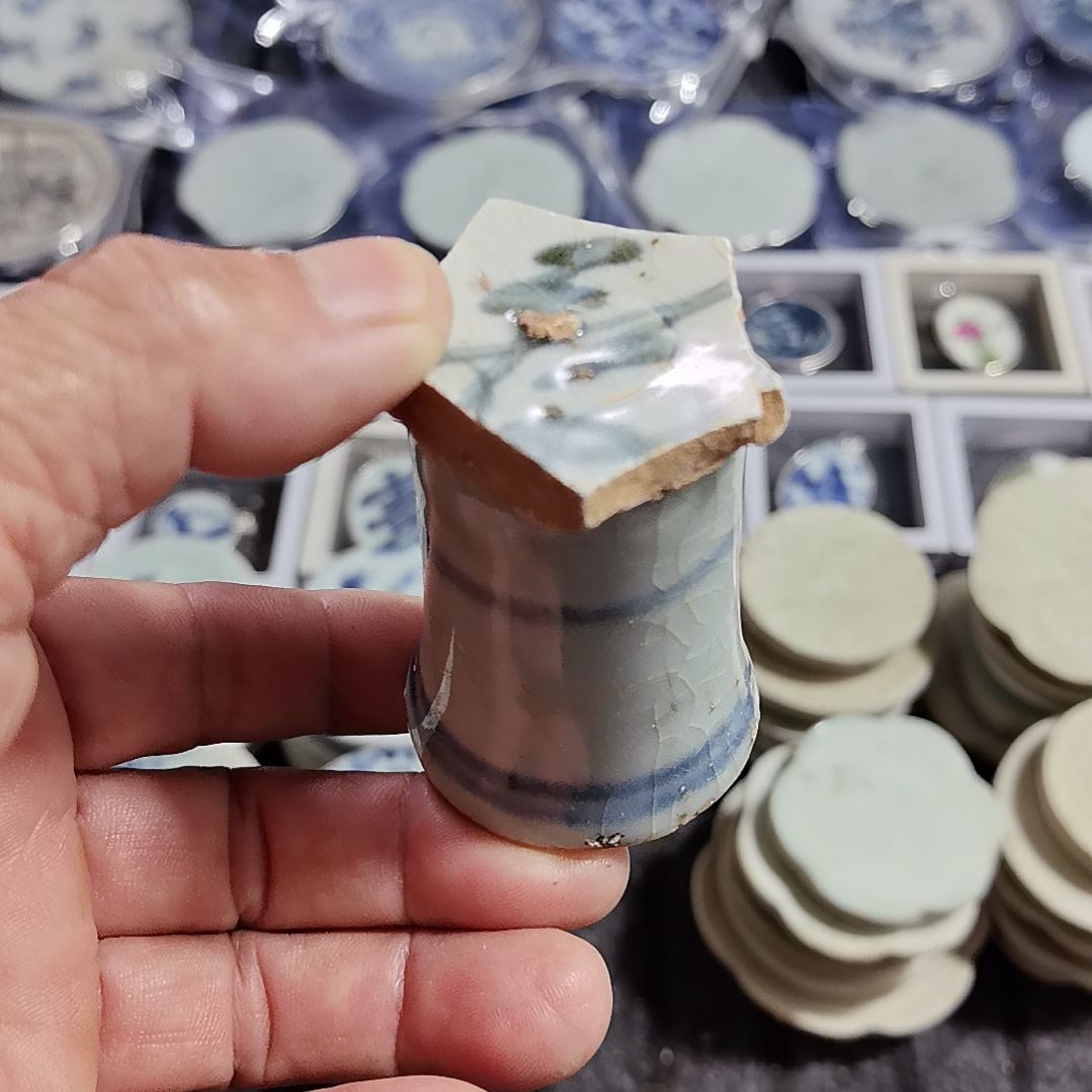 瓷片青花影青杯垫标夲全选