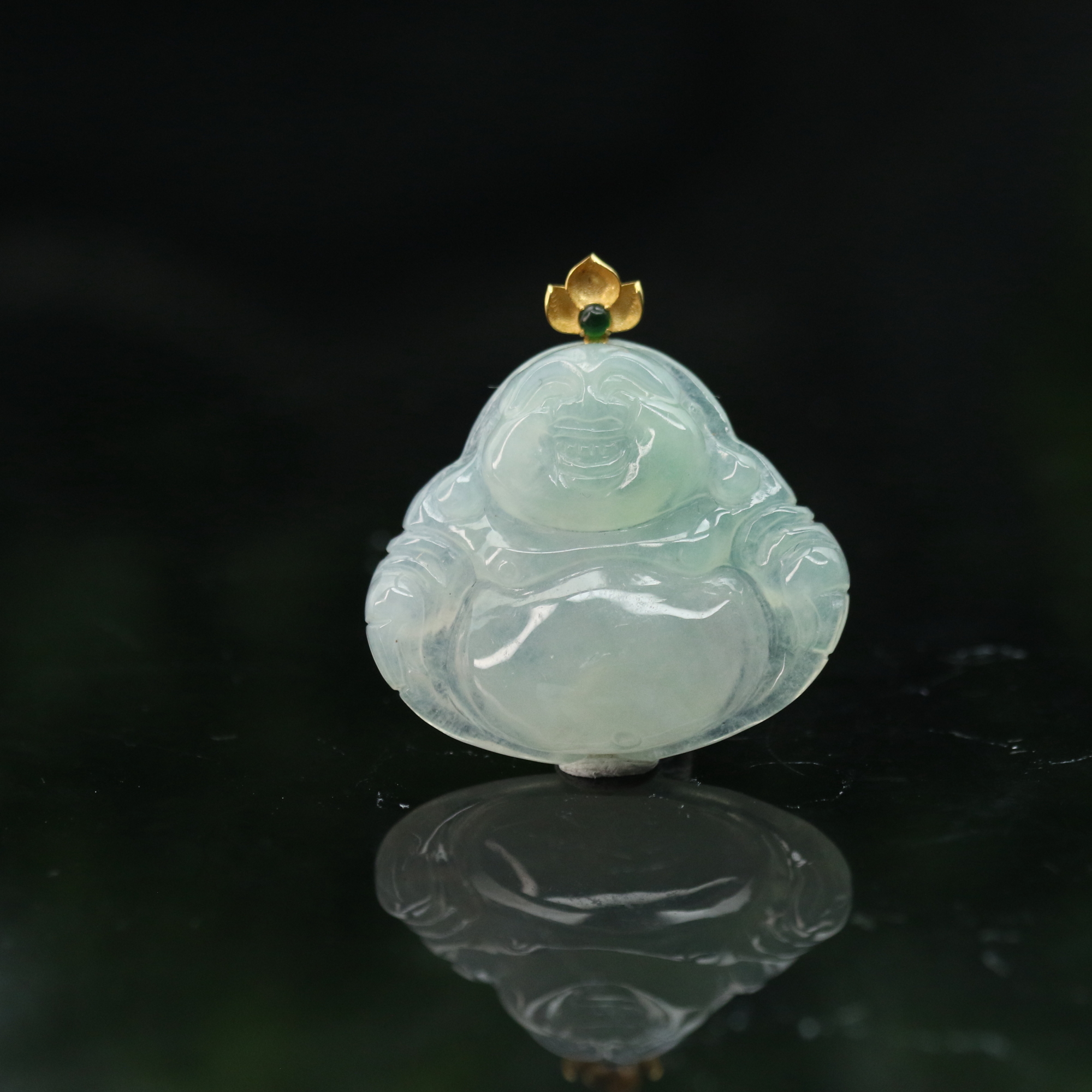 30天然缅甸翡翠A货18k佛公/300442/上海嘉禾拍卖