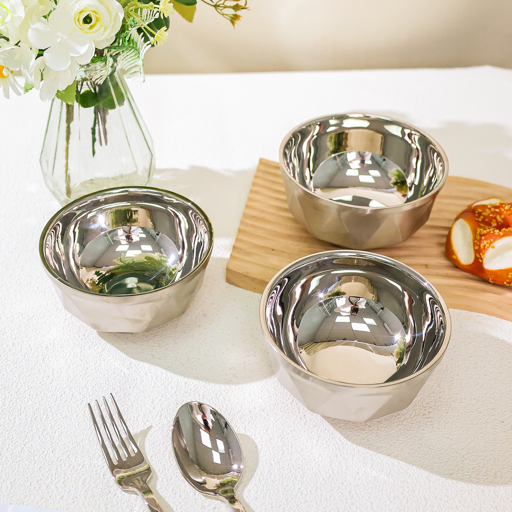 韩式304不锈钢饭碗沙拉碗汤碗家用轻奢餐具防烫韩国料理佐料碗