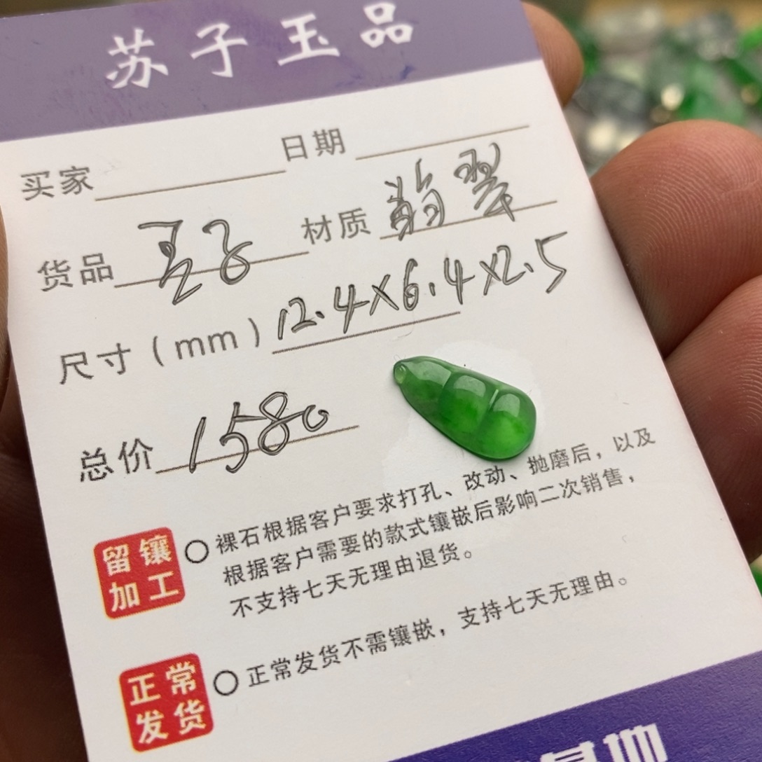 翡翠未镶嵌颈饰豆子