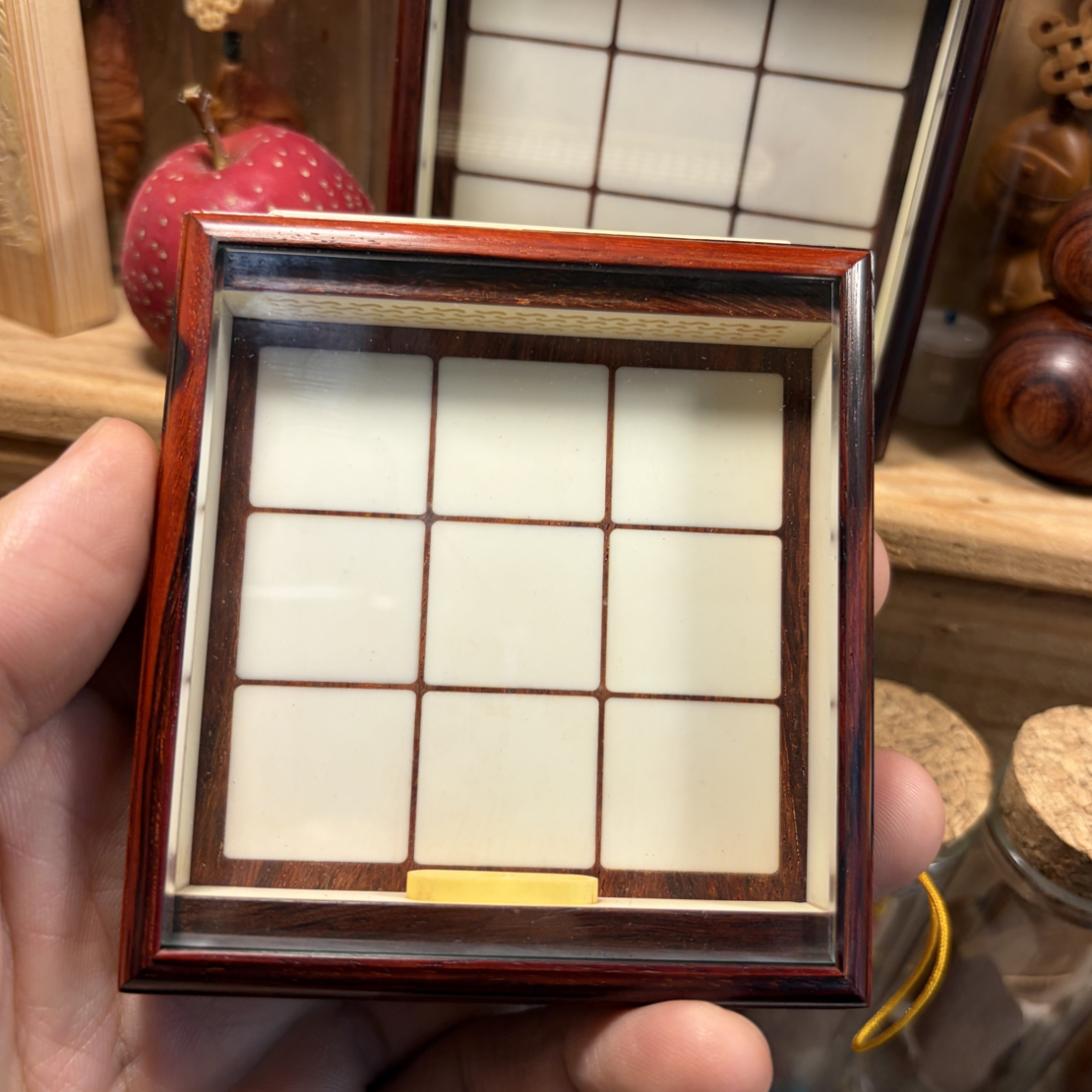 曹自康印度小叶紫檀黄蛉盒变色老蜜胺老麻将正方形84*78*20