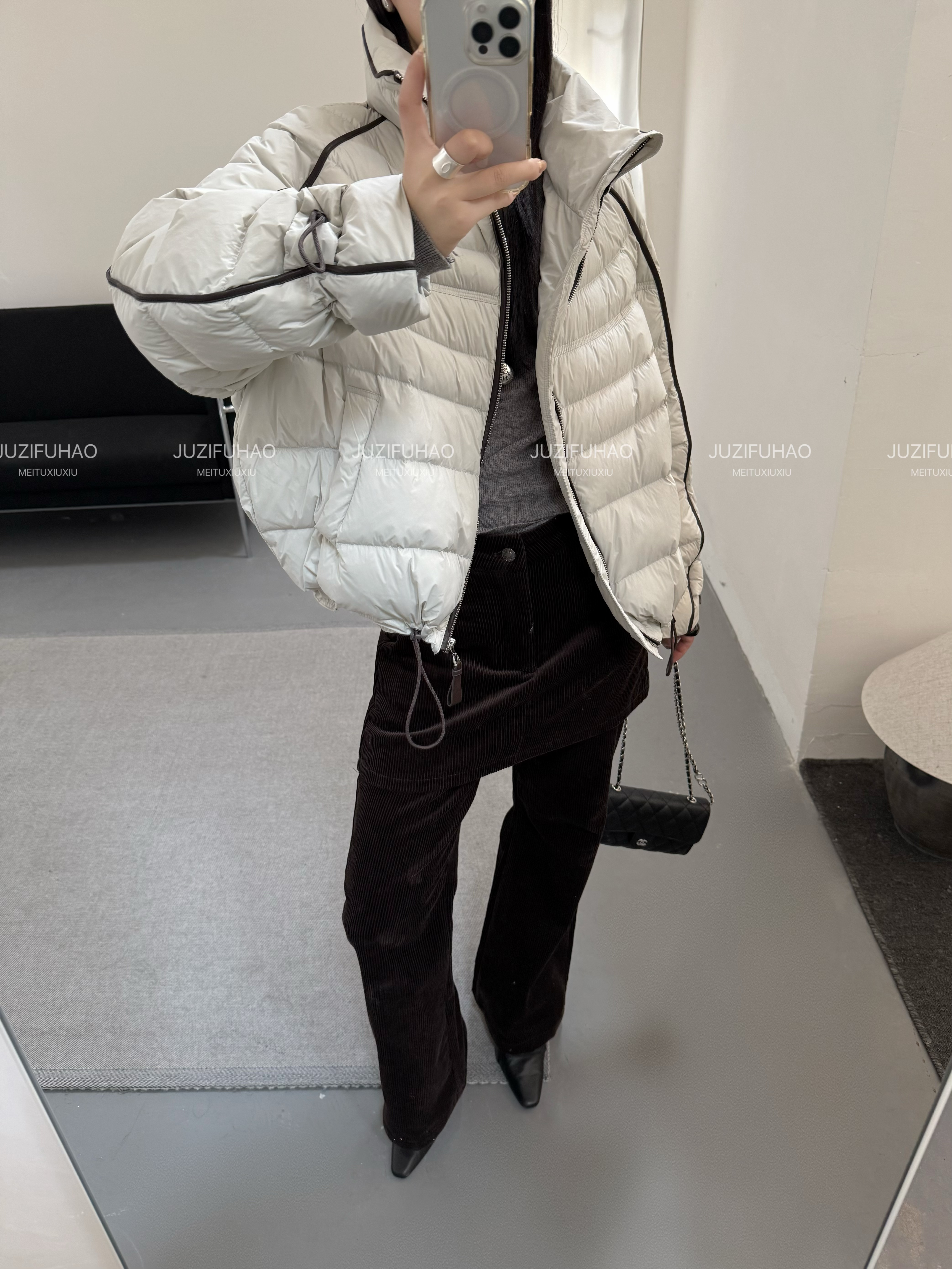 王姐专属-2025冬季新品简约小众撞色拼接排骨羽绒服-【本X-5316】