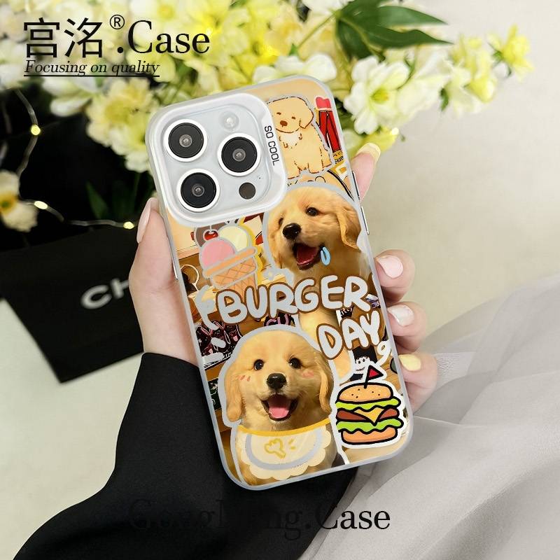 汉堡狗拼贴图彩银壳适用于iPhone苹果17手机壳华为oppo小米手机壳