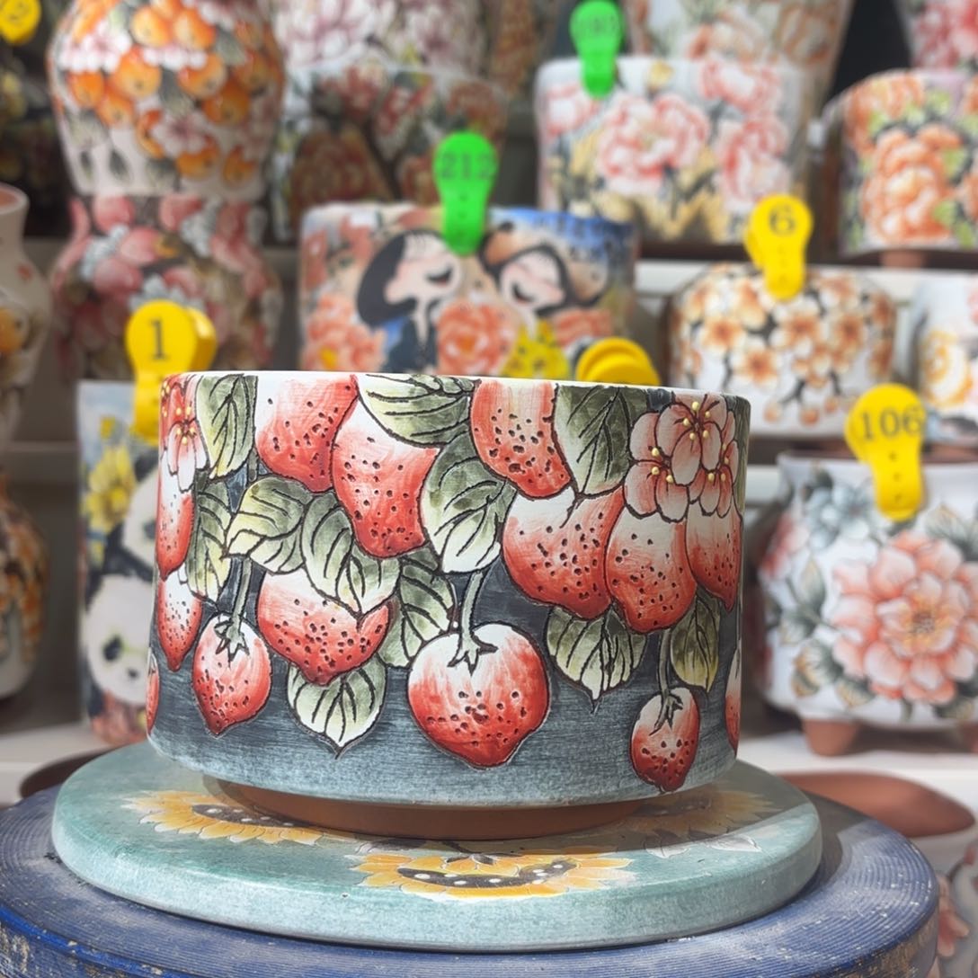 紫砂花盆水晶花盆186