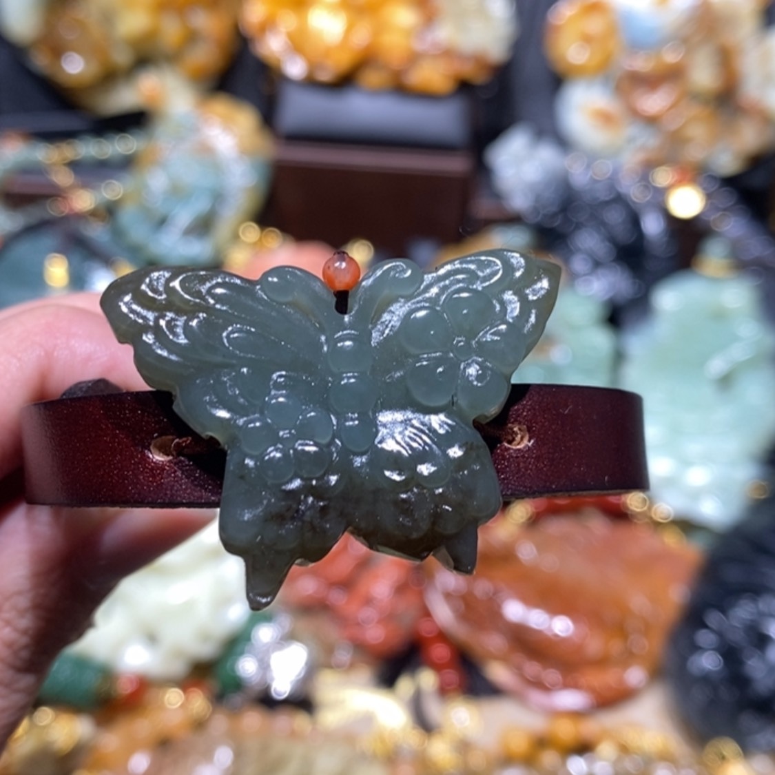 【闪购商品】蛇纹石玉颈饰合金