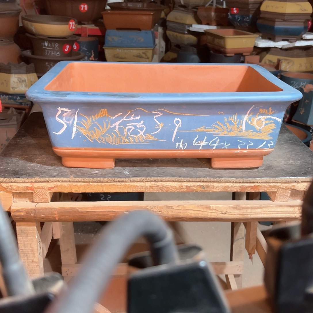 紫砂花盆长方盆一个微