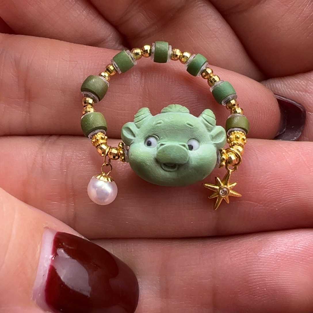 绿松石配件18K金镶嵌戒指