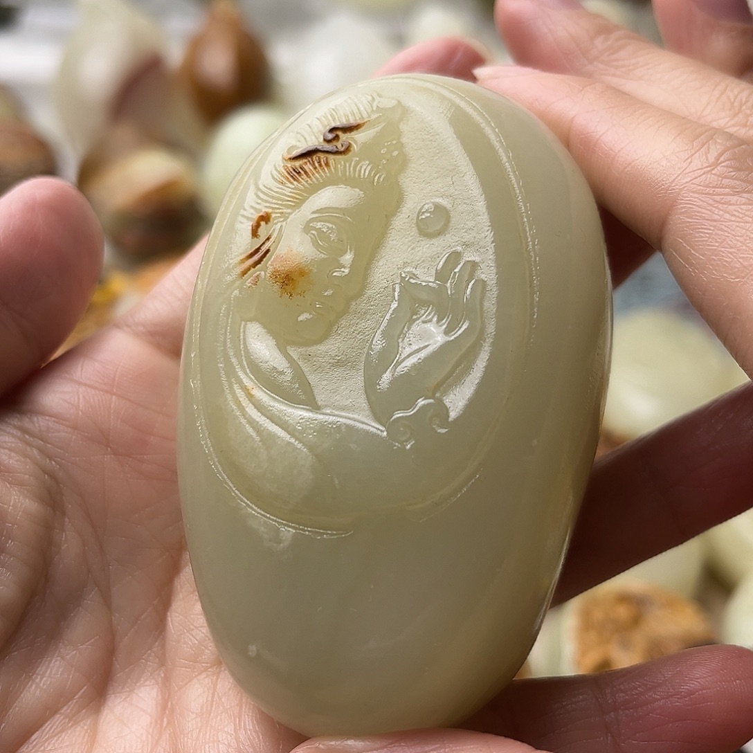 石材古青石不退换观音