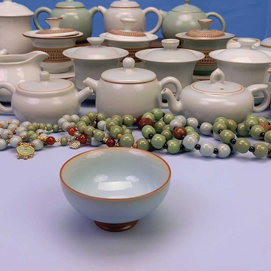 杯微瑕天青碗杯原矿原釉原产地