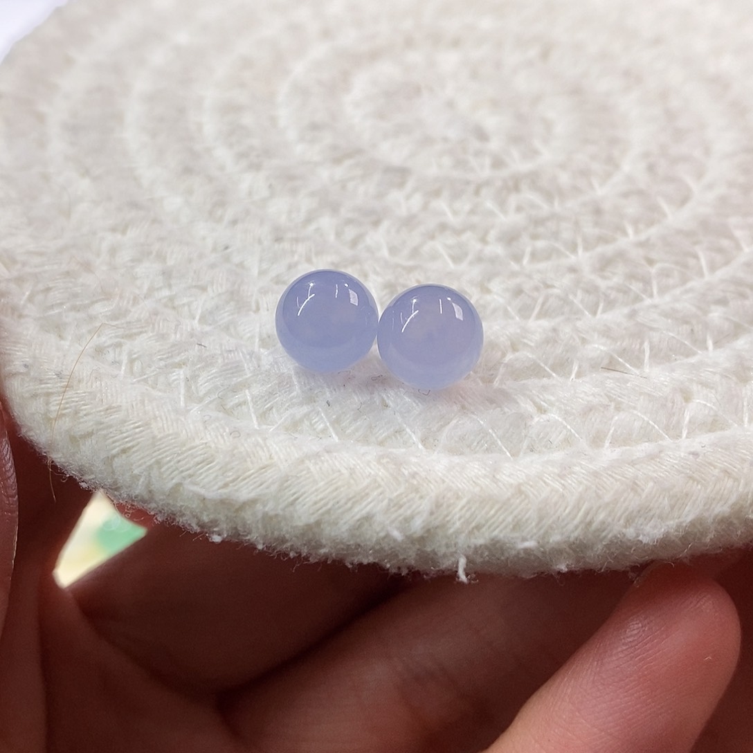 颈饰未镶嵌翡翠一对冰紫，卡8