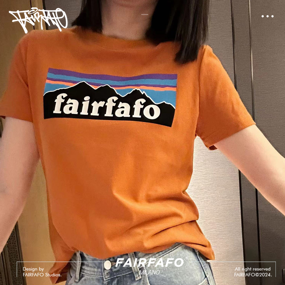 FAIRFAFO林肉肉【山脉字母显瘦短袖t恤】TXRP42089夏季纯棉潮牌