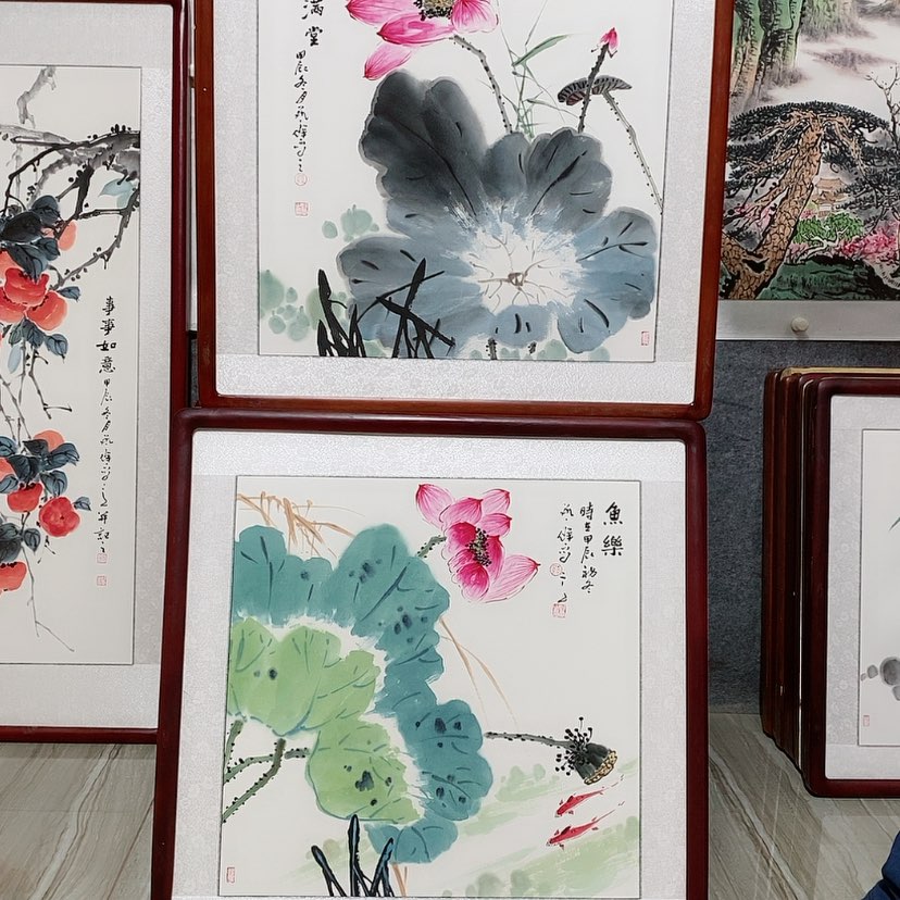 【闪购商品】国画书画作品带框65×65厘米