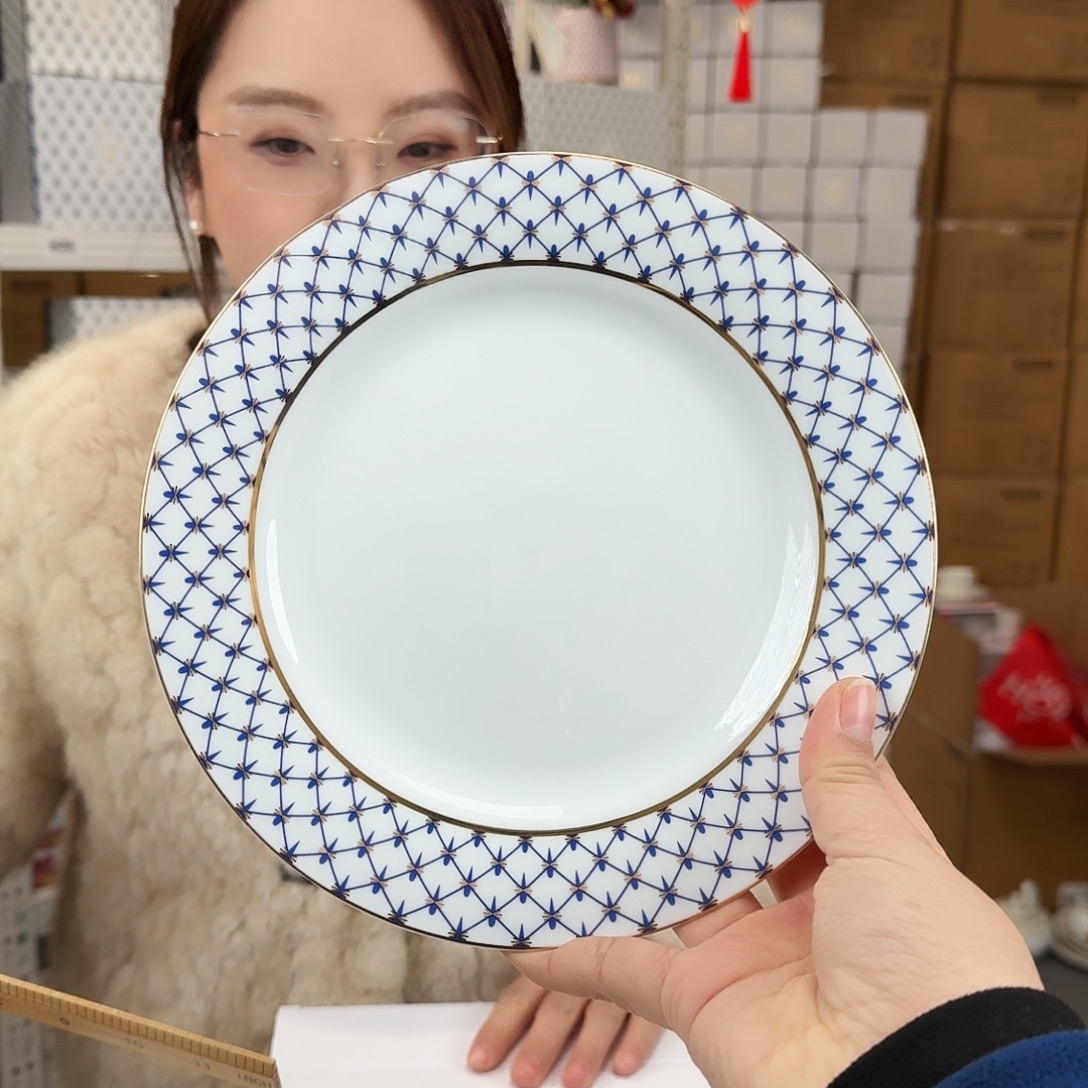 骨瓷骨瓷8英寸20cm平盘2只外贸骨瓷