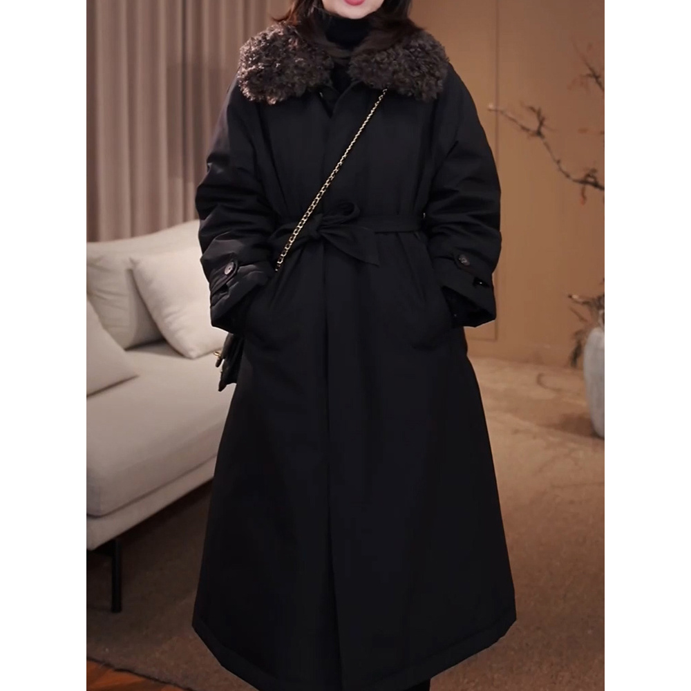 时尚简约百搭保暖羽绒服外套女2026冬季新款高级气质显瘦长款大衣