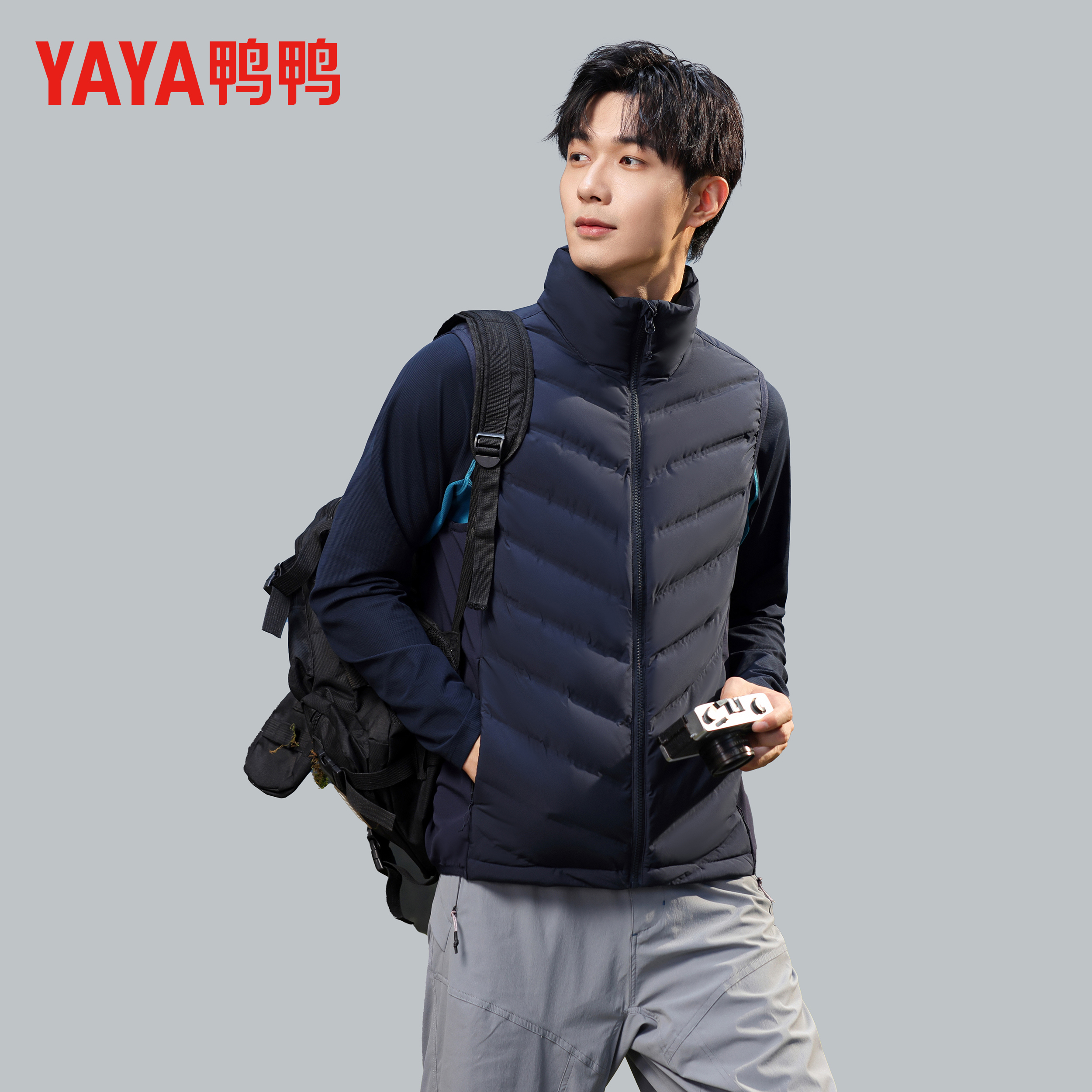 鸭鸭品牌羽绒服男士短款立领2025冬季丫丫新款轻薄款百搭保暖内胆