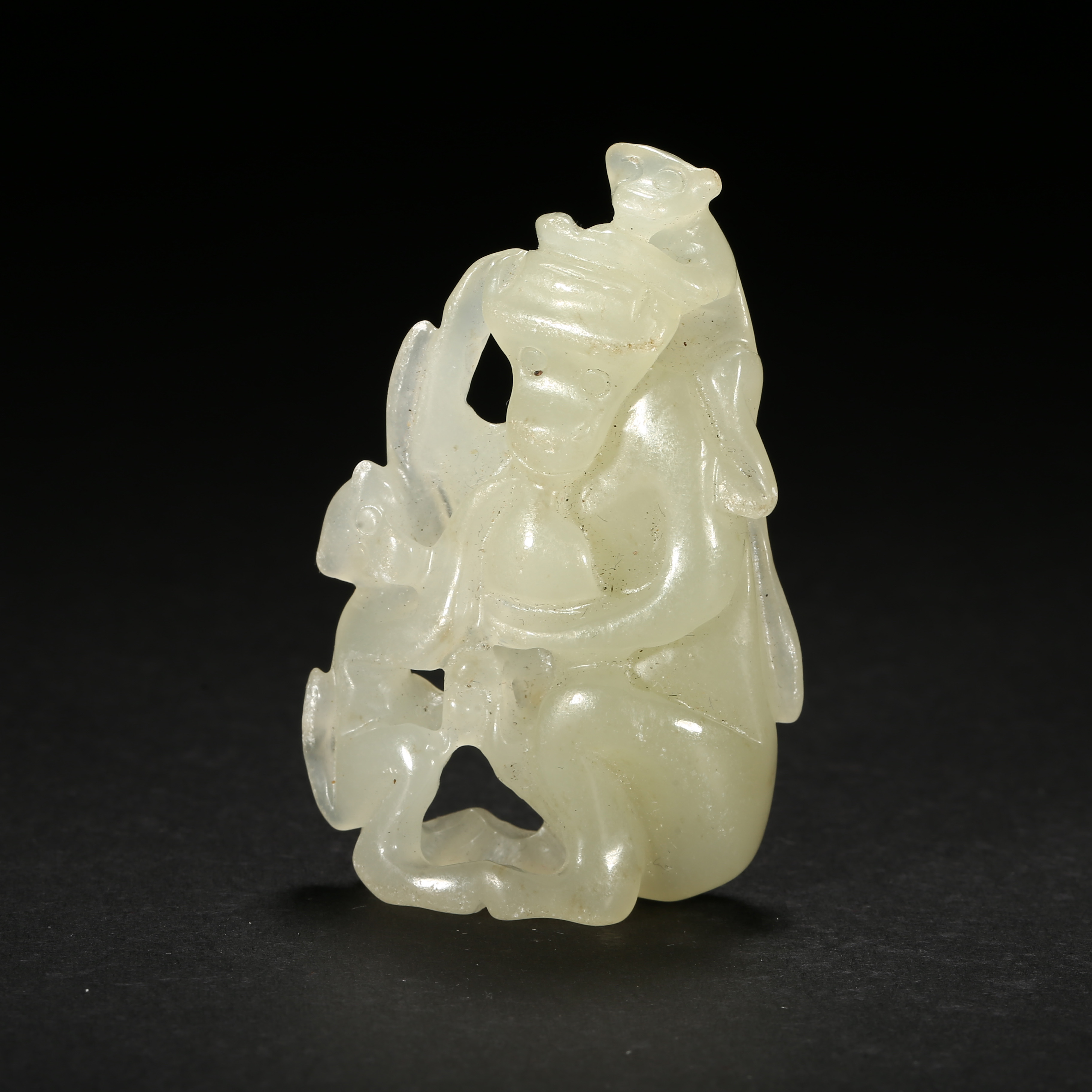 民国*灵猴献寿玉坠/WBGS251015027/和田玉【北京文博】