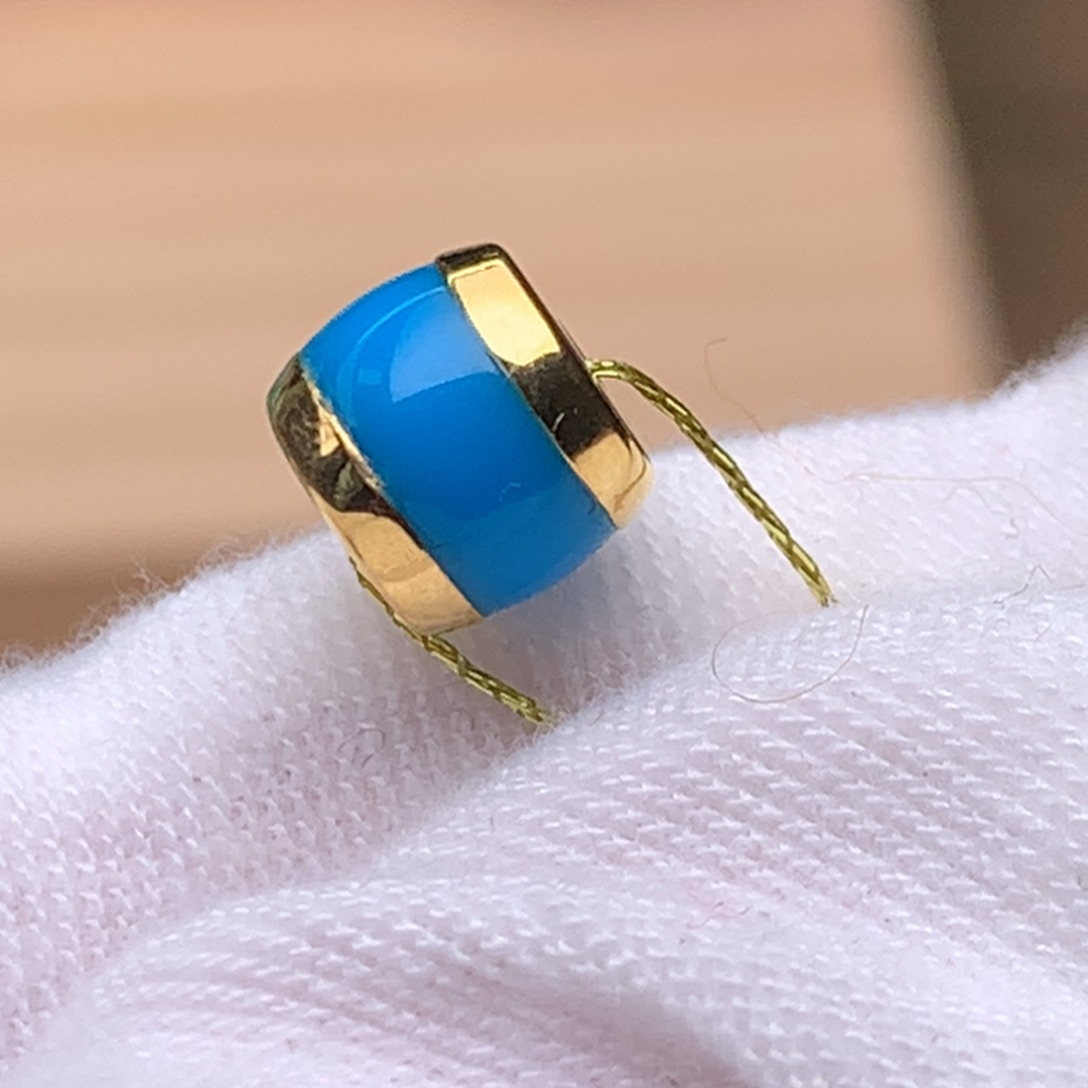 绿松石珠宝奇石18K金镶嵌