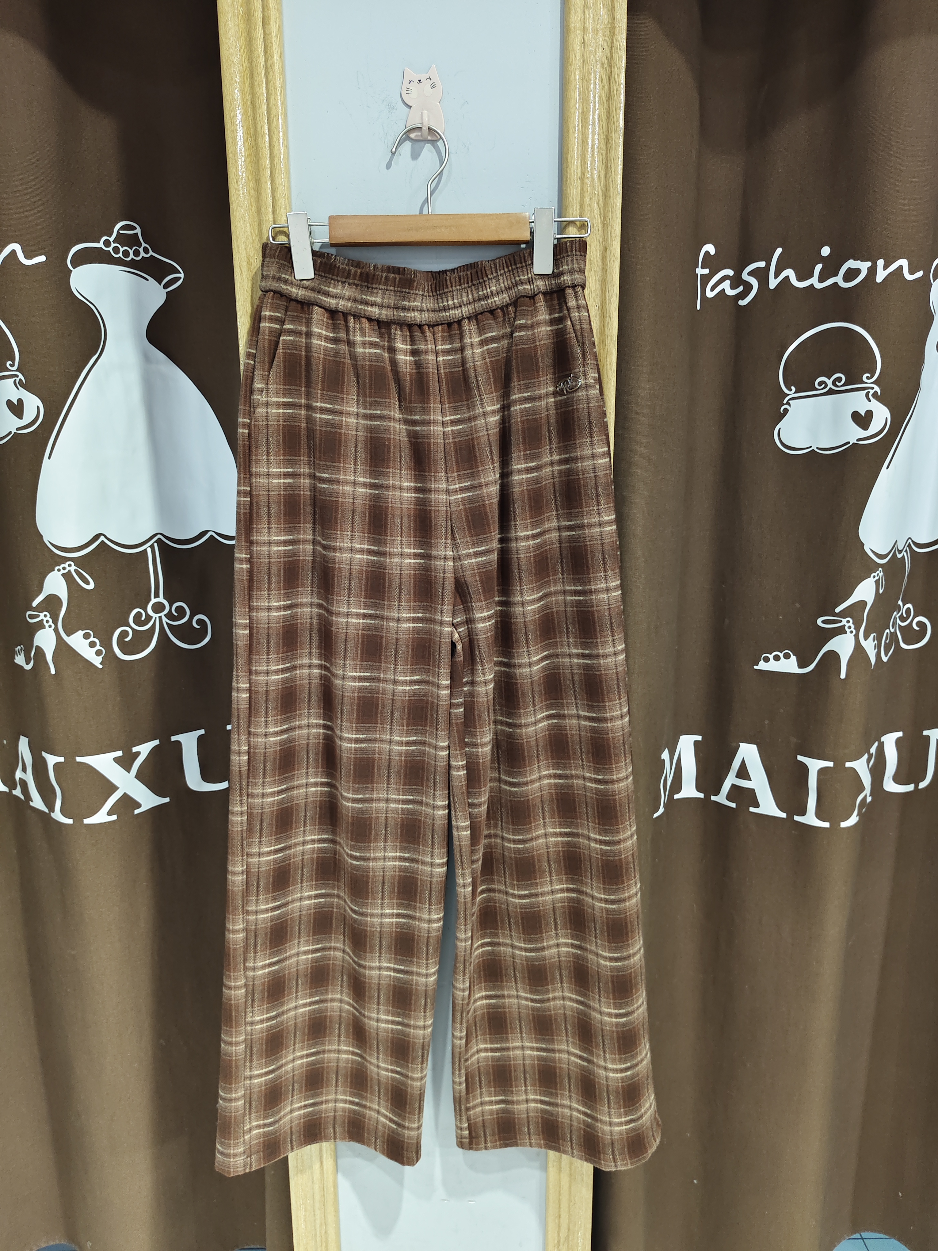 麦寻女装格纹休闲裤