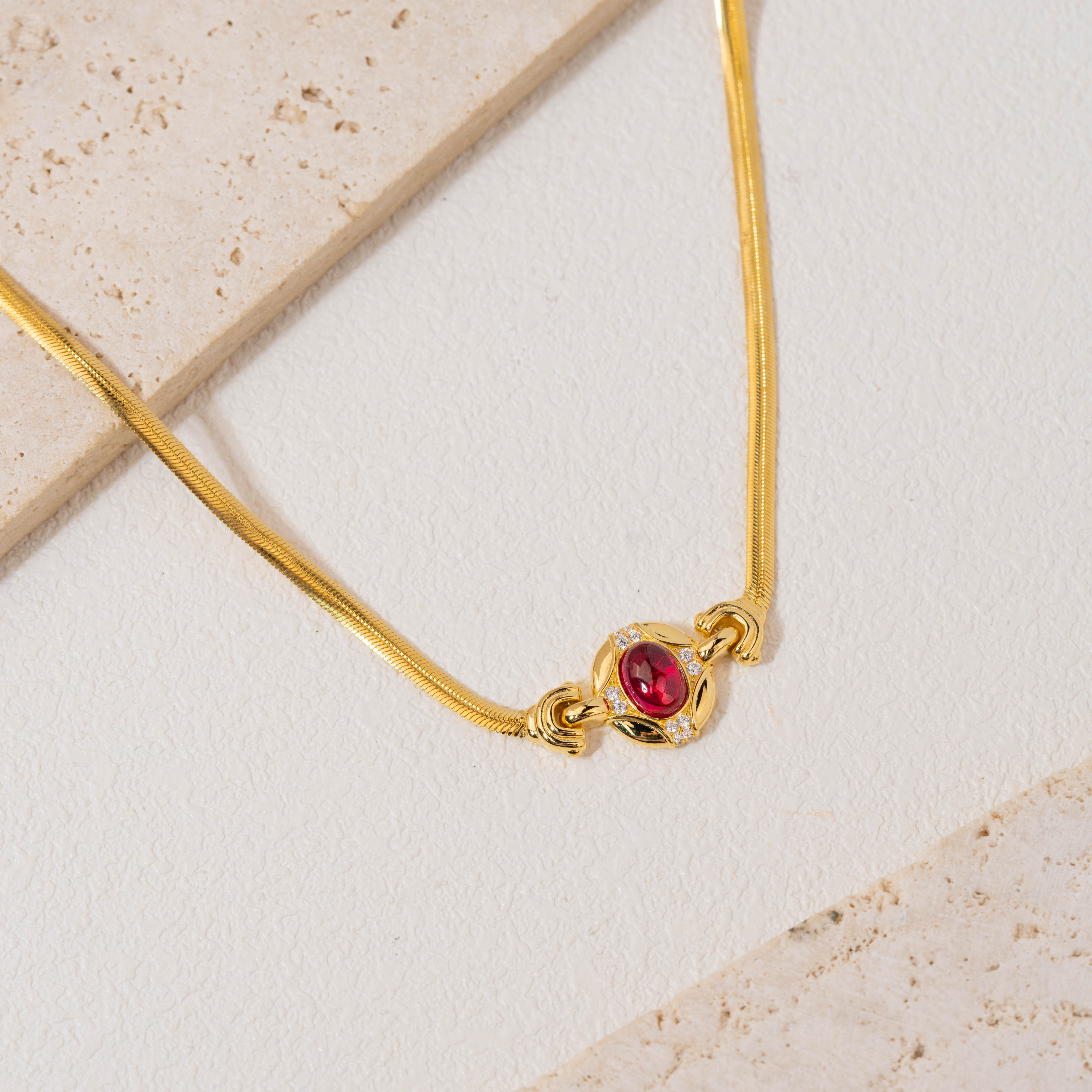 链子925银 素面红宝蛇链项链925(多样性发其一）