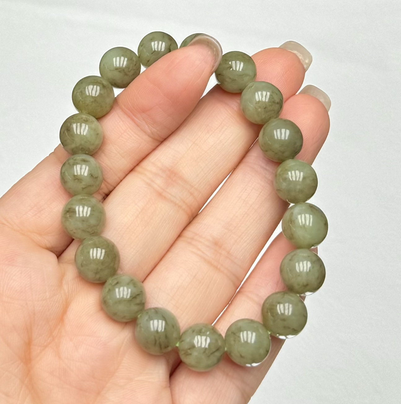 甜甜脑袋·黄口糖青·和田玉10mm手串