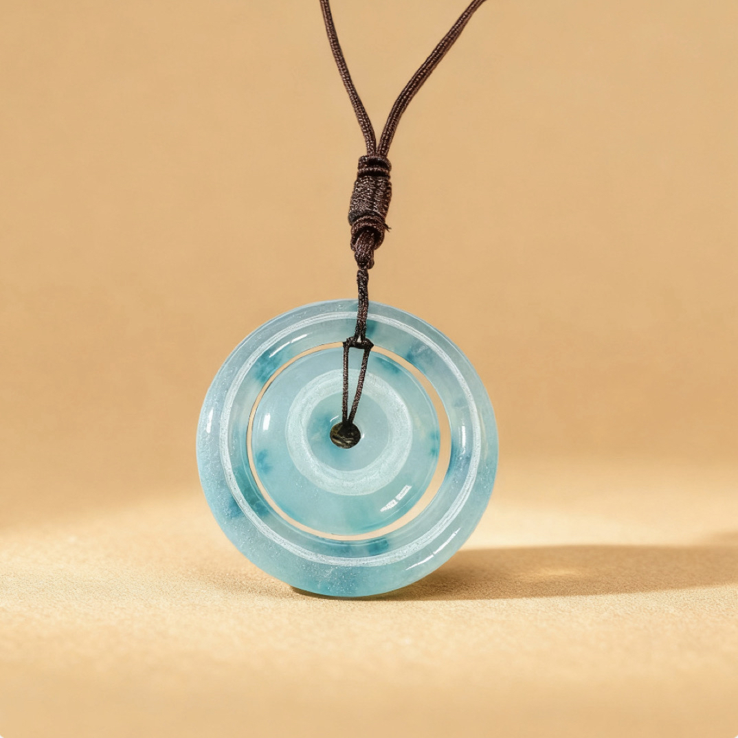 HC. 带绿透花平安子母扣A118-WGQ-2A