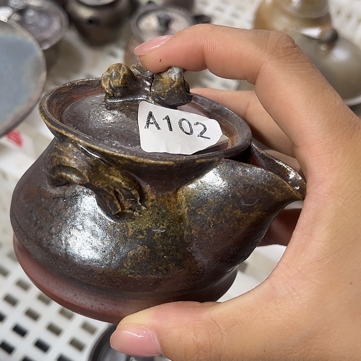 柴烧裸烧纯手工制作瑕