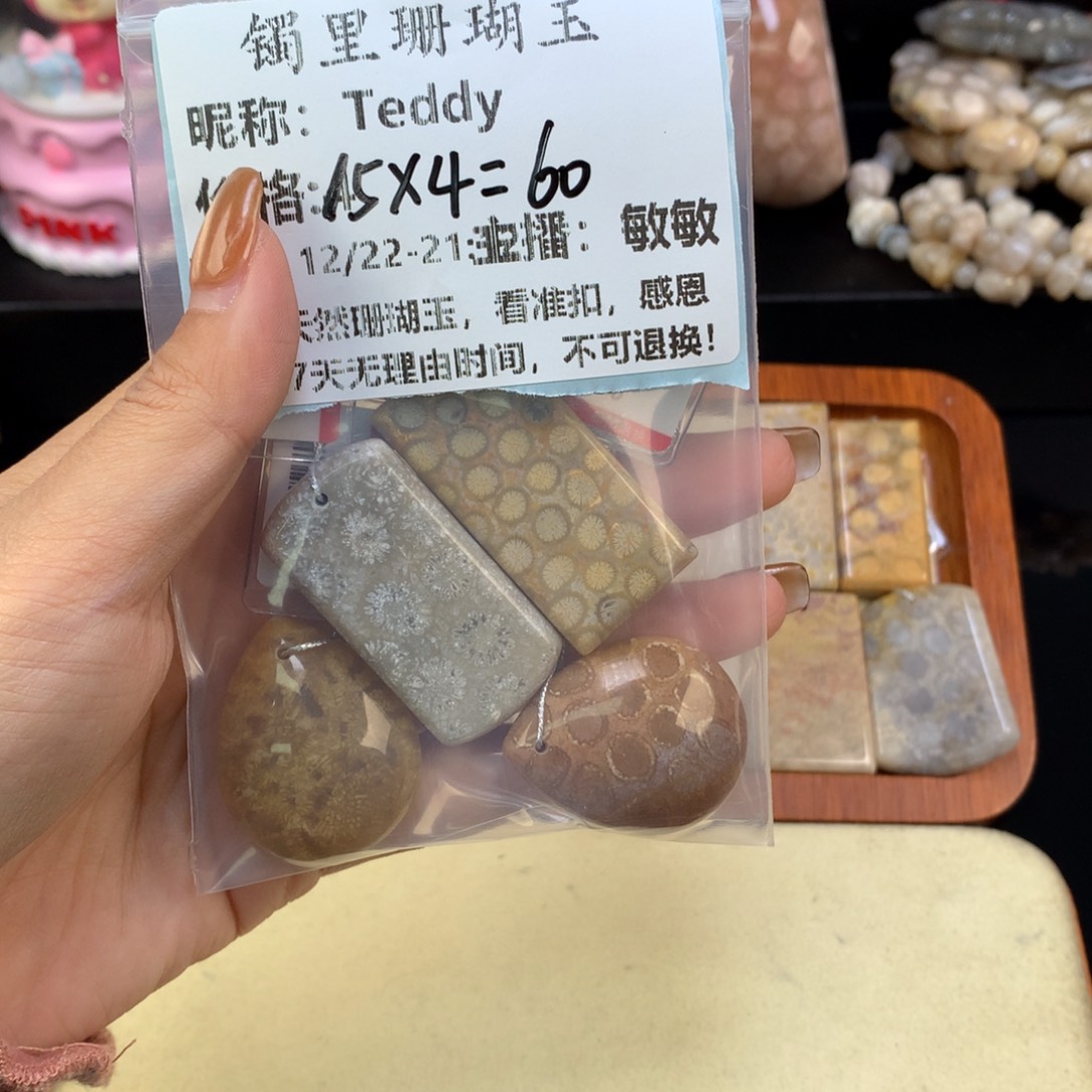 T***y硅化珊瑚（珊瑚玉）未镶嵌颈饰