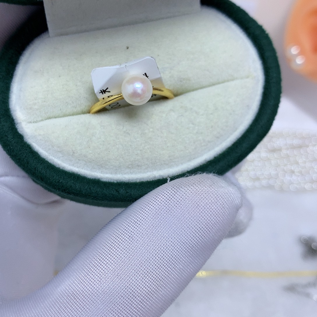 银S925镶嵌海水珍珠戒指6-7