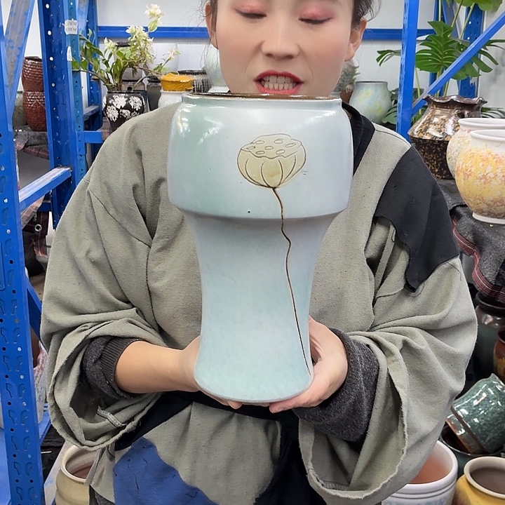 14×27 -粗陶花盆有孔-买买买