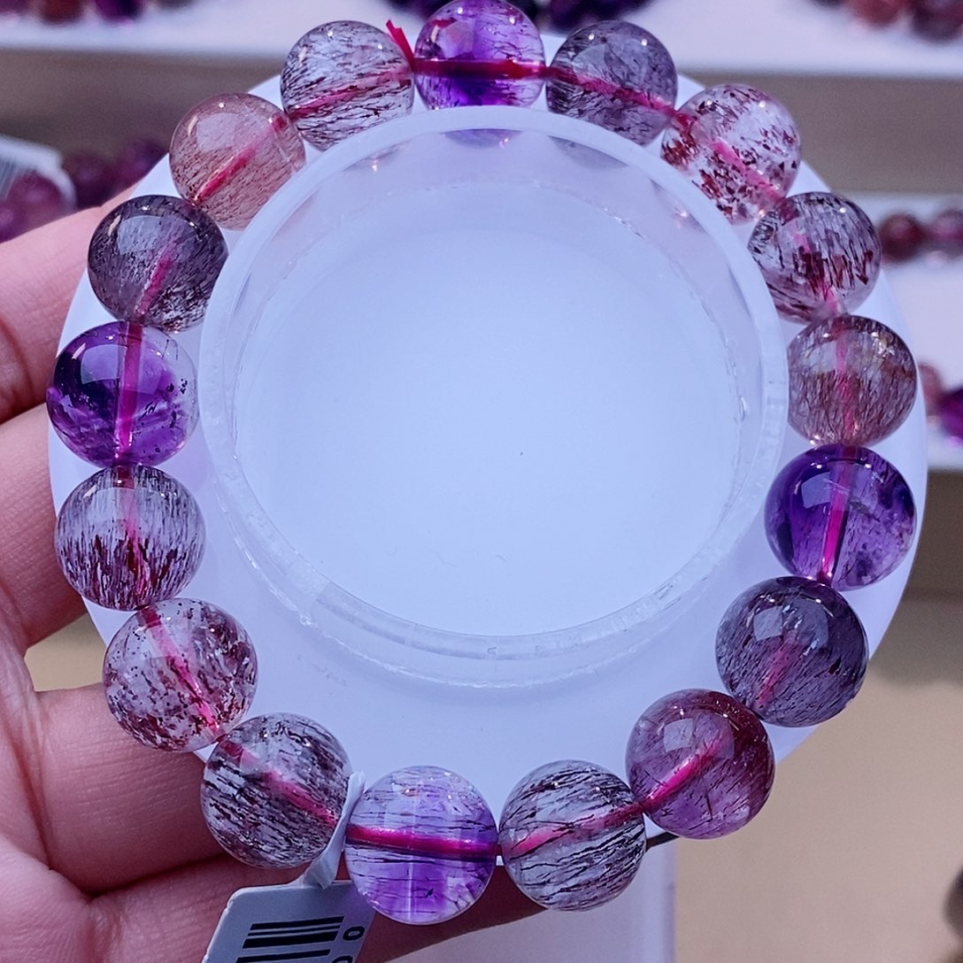 未镶嵌手链水晶黑加侖超七12+m