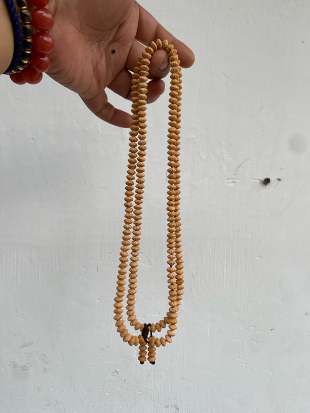 非金属木质手链 九华山金叶莲花精品级如愿小众文玩手持念珠