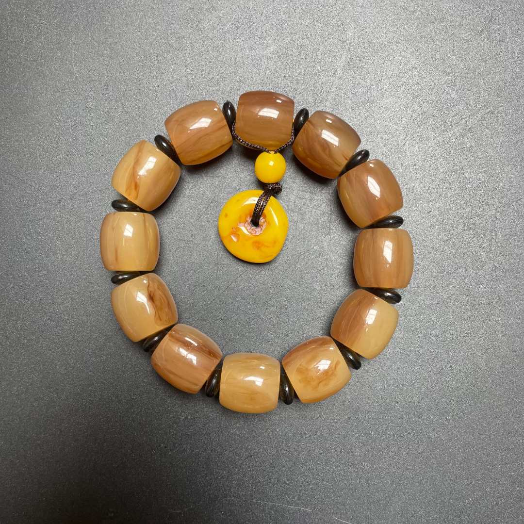 金色桶珠单圈手串涵哲堂高端精选SC075