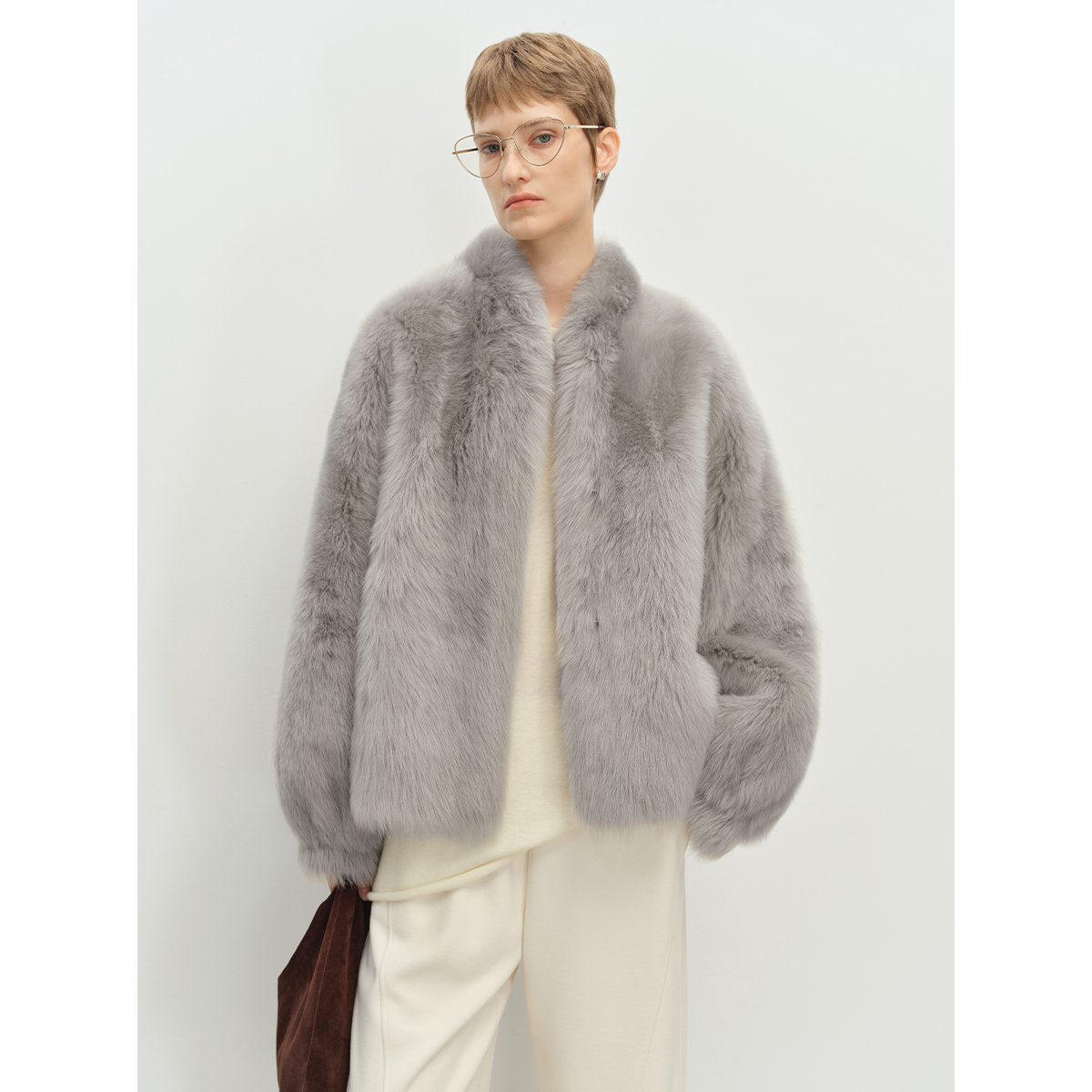 MSBEAST西班牙托卡直毛 温暖棒球领灯笼袖皮毛一体外套丨格林日记