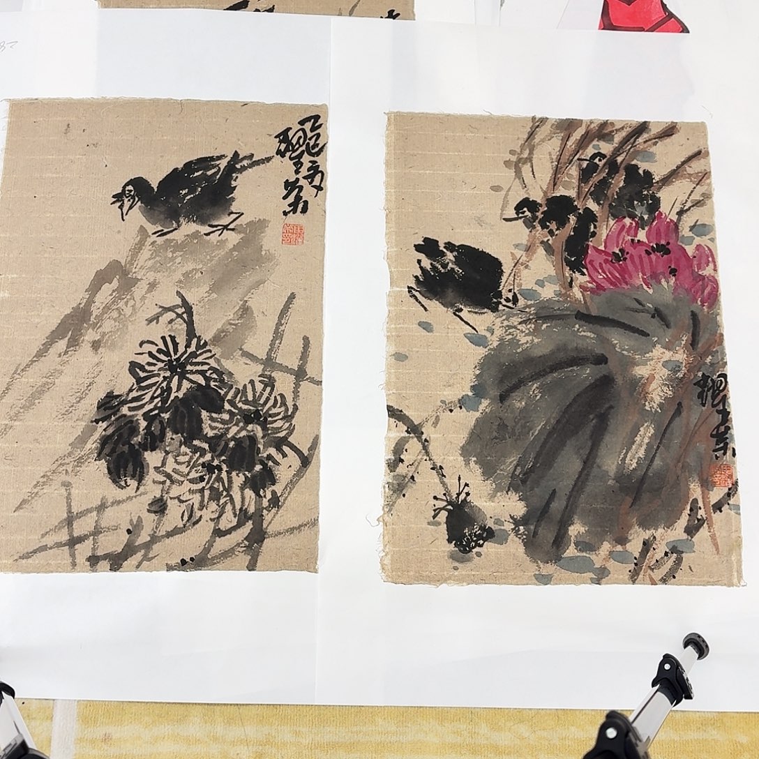 国画两张写意花鸟