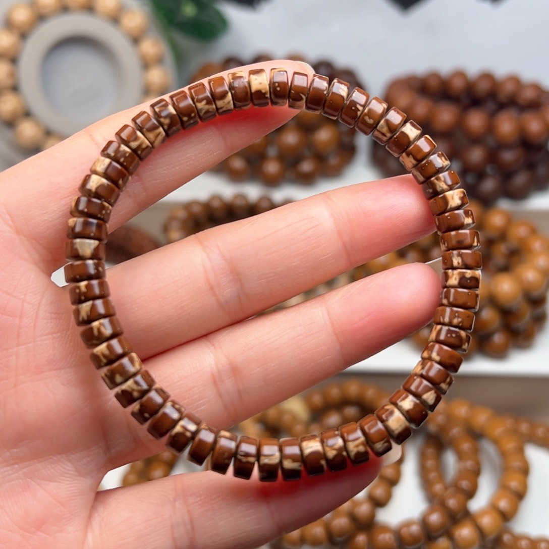 紫金鼠手串柠***_7x3.5纯肉实心花皮药片